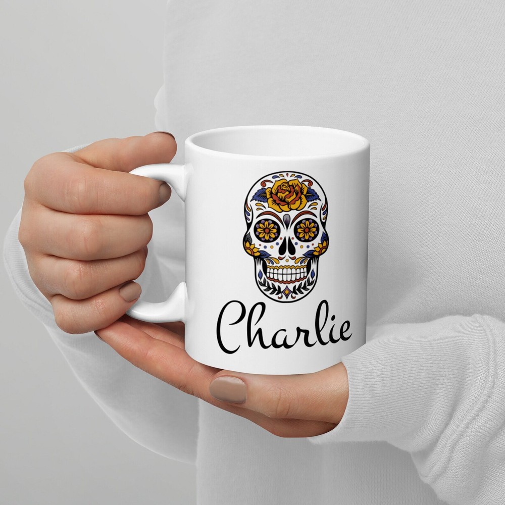 Sugar Skull Mug Personalized Sugar Skull Coffee Cup