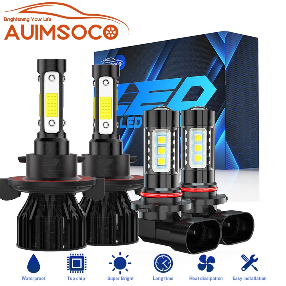 For 2007-2009 Jeep Patriot LED Headlights High + Low Beam + Foglight Bulbs Combo