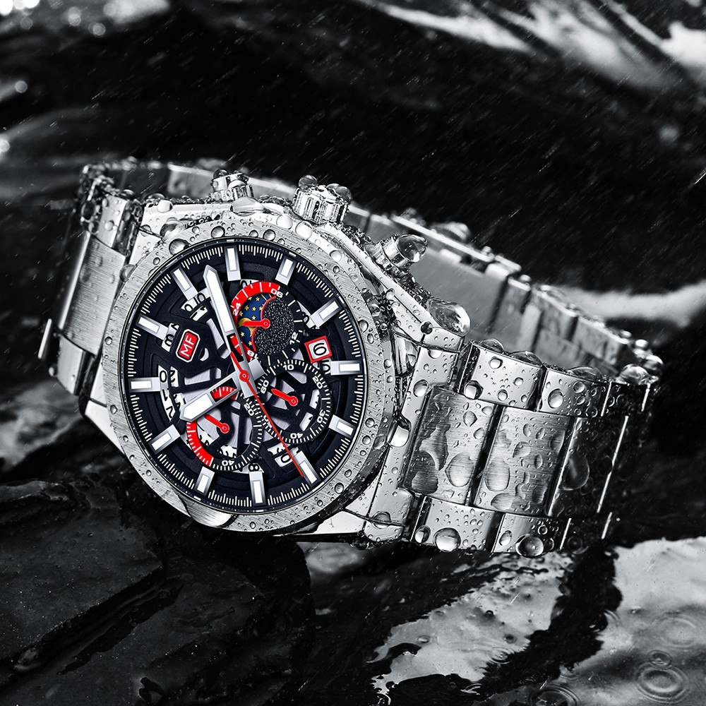 Luxury Stainless Steel Men's Quartz Watch Waterproof Wristwatch