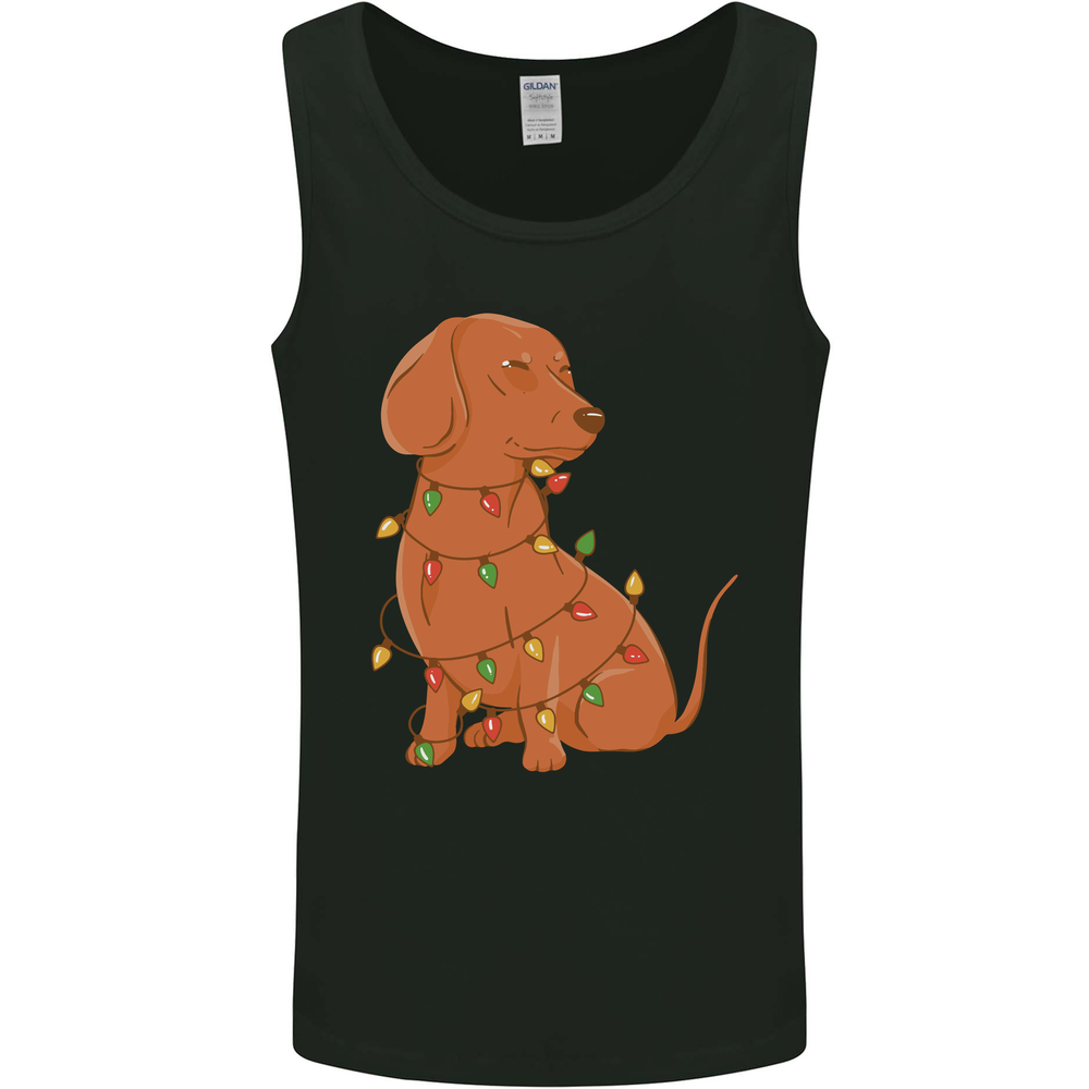 A Funny Christmas Tree Dachshund Mens Vest Tank Top