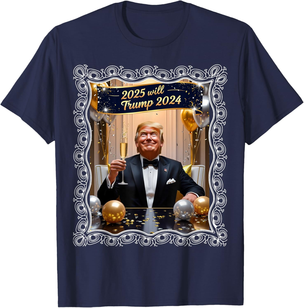 2025 Will Trump 2024 New Years Eve Celebration ChampagneSweatshirt T-shirt-image
