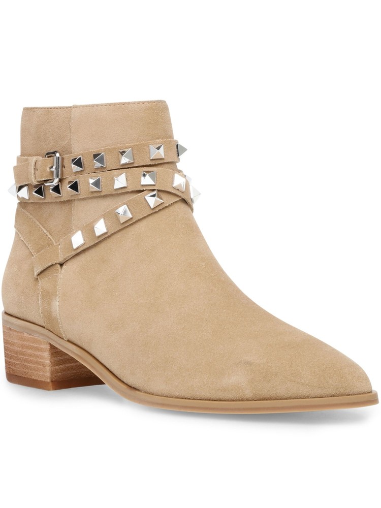 STEVE MADDEN Womens Brown Besto Pointed Toe Block Heel Leather Booties 6 M