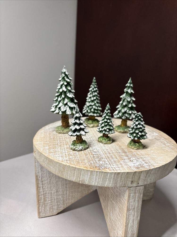 Department 56 Village Snowy Evergreens Set of 6 Small 52612 Christmas Accessory