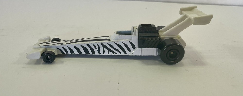 Hot Wheels Dragster 1993 Zebra Indy Diecast Race Car Drag Racer White VINTAGE