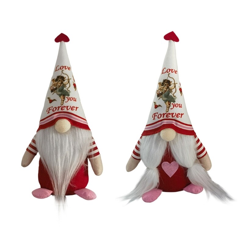 Valentine s Day Gnome Wearing Hat Figurine Kid Toy Decoration Supplies