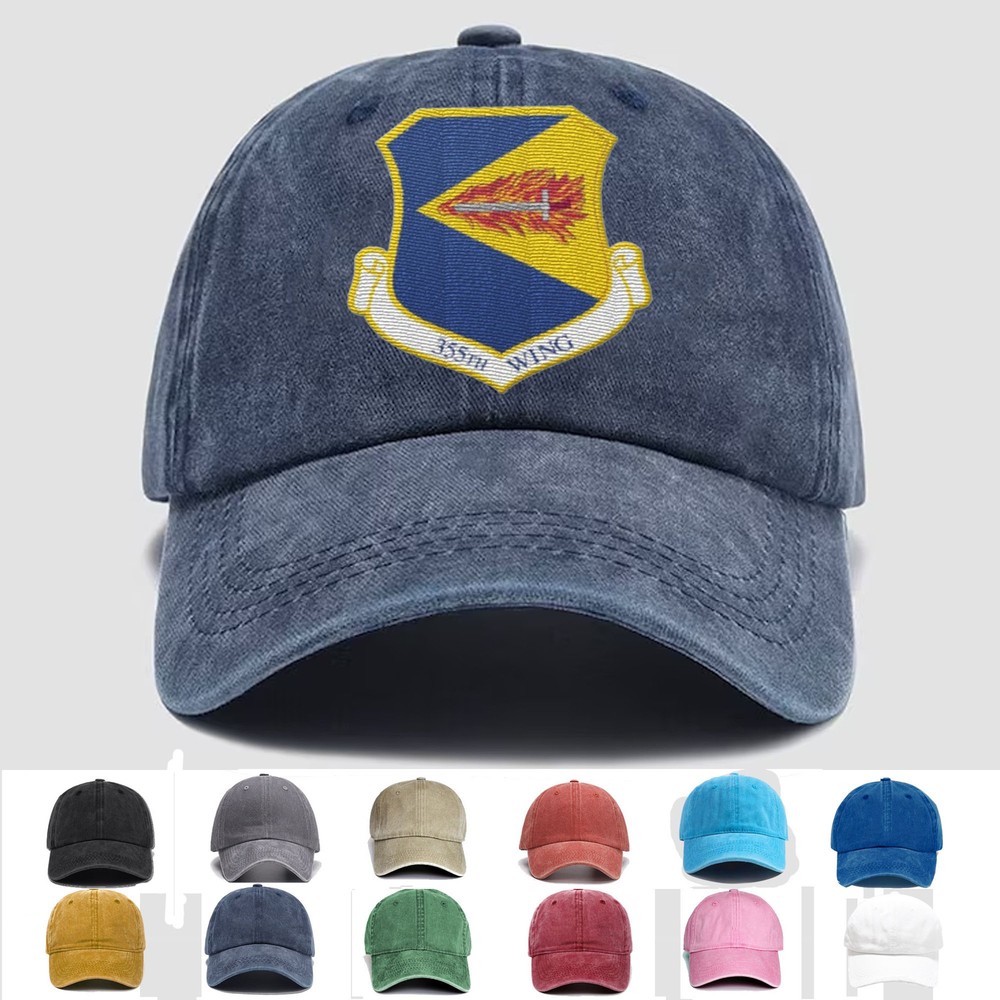 Custom Personalization Embroidered Hat 355th Wing, Veteran Cap, Trucker Hat,Gift