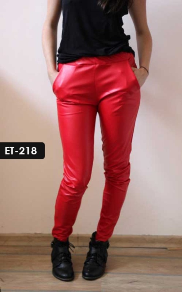 Christmas Sale - Genuine Soft Lambskin Leather Straight Leg Pants-image