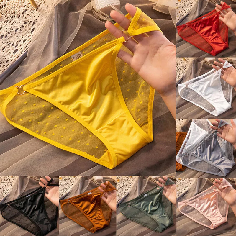 1 Pack Lot Womens Satin Panties Sexy Underwear Thong String See Through Briefs