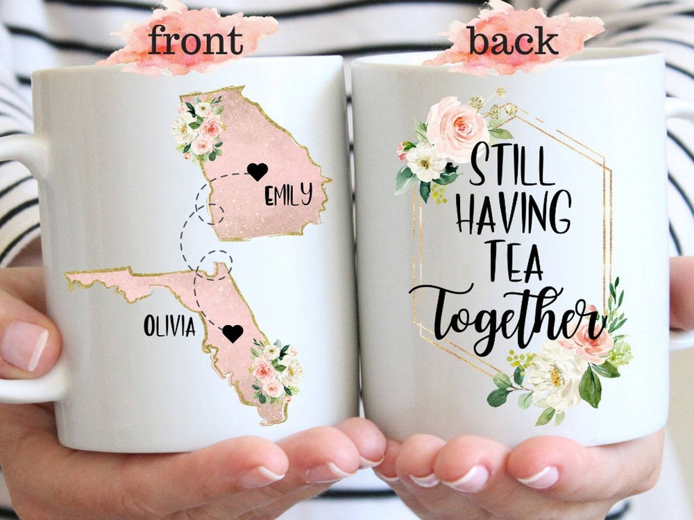 Custom Sister Moving Gift Mug for Long-Distance Friendship Tea Time Together