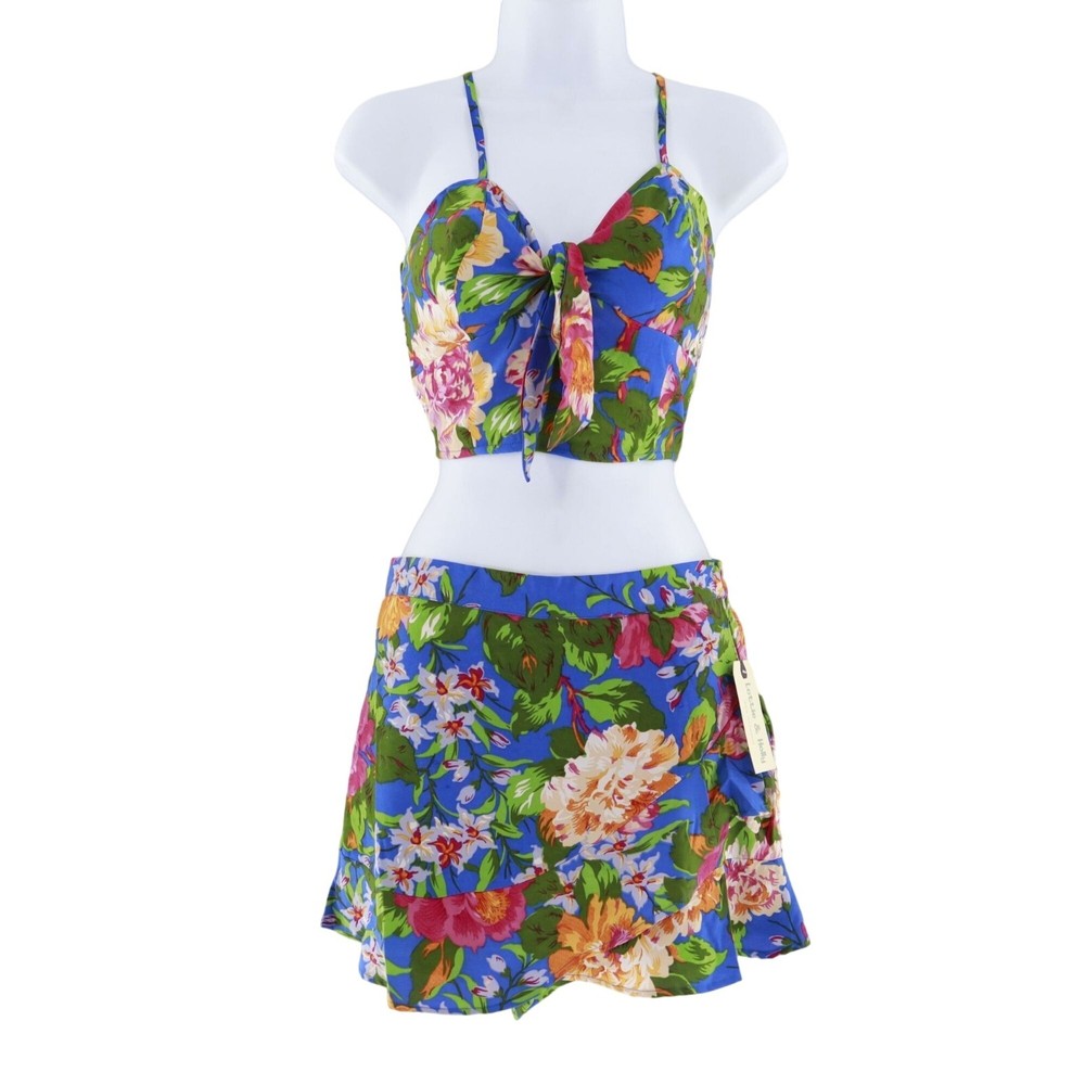 Lottie & Holly BOG Collective Crop Top & Skirt Set Womens M Boho Bohemian Beachy