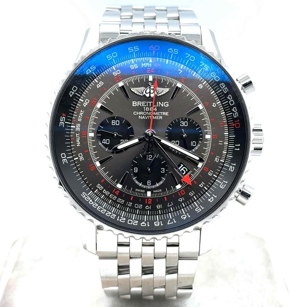 Breitling Navitimer 1 Rattrapante Chronograph 45mm Steel Men's Watch AB03102A1F1A1