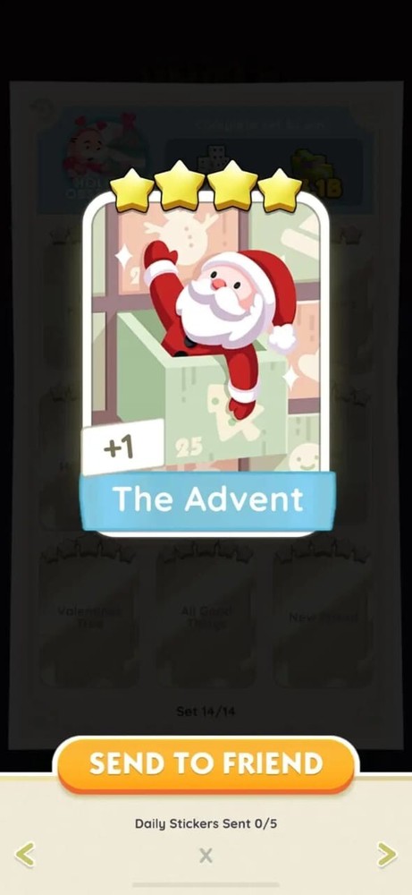 The Advent- Jingle Joy- Monopoly Go -sticker 4 Star -Fast Sent -Affordable
