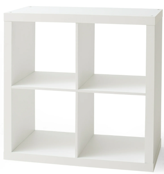 BOOK VINYL RECORD SHELF 4-Cube Display Case Shelves White