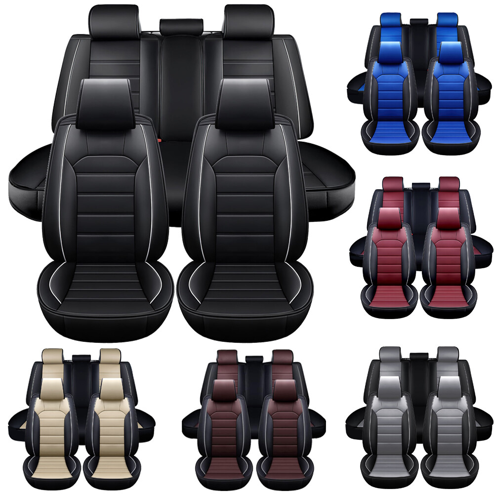 For Kia Forte Car Seat Covers Leather 5 Seat Full Set Front Rear Protectors AS