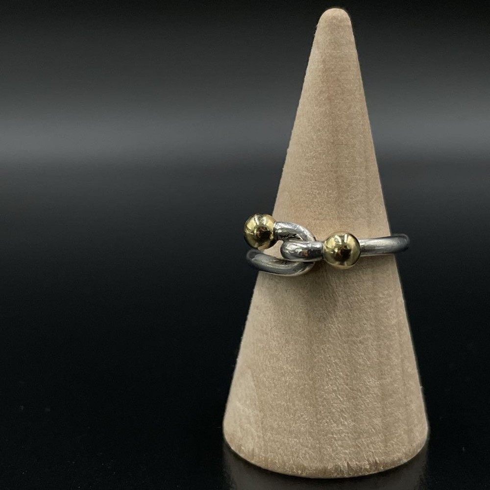 Tiffany & Co 18K Y2K Hook and Eye Silver Ring Pre-Owned
