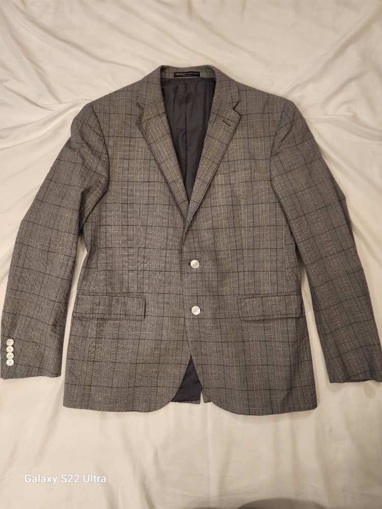 Polo Ralph Lauren Mens Made In Italy Custom fit Blazer Coat Jacket Sz 42R