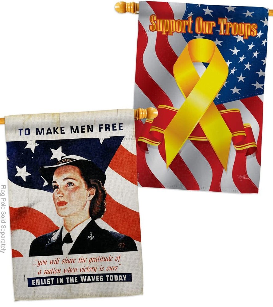 USBrotherhood to Make Men Free House Flag Pack Armed Forces Navy USN Seabee U...