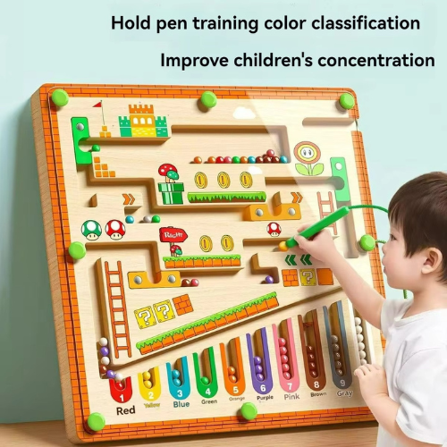Magnetic Color & Number Maze Board | Montessori Educational Puzzle Toy