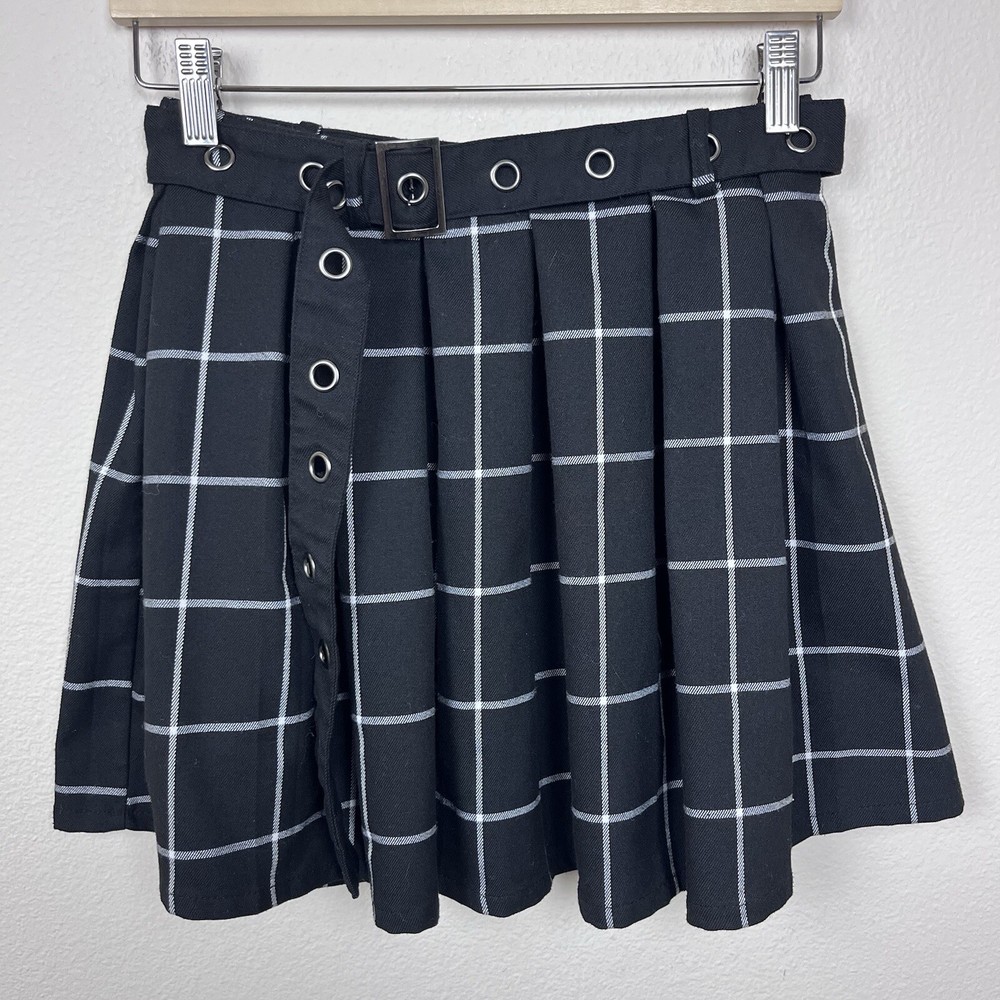 Plaid Gothic Schoolgirl Pleated Mini Skirt Women Small Preppy Hot Topic