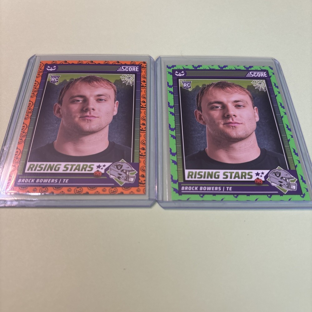 Brock Bowers Rookie Orange Green Raiders Bats Pumpkins Combine Ship Coupon-image