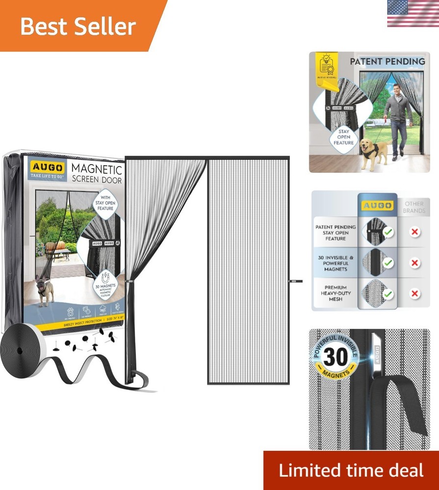 Modern Magnetic Screen Door - 74 Inches x 81 Inches, Keeps Bugs Out Effectively
