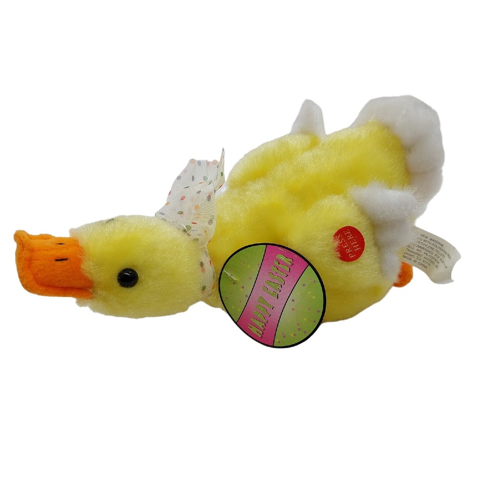 Transpac Access Yellow Duck Plush Easter Tested Works Stuffed Animal 10 Inches