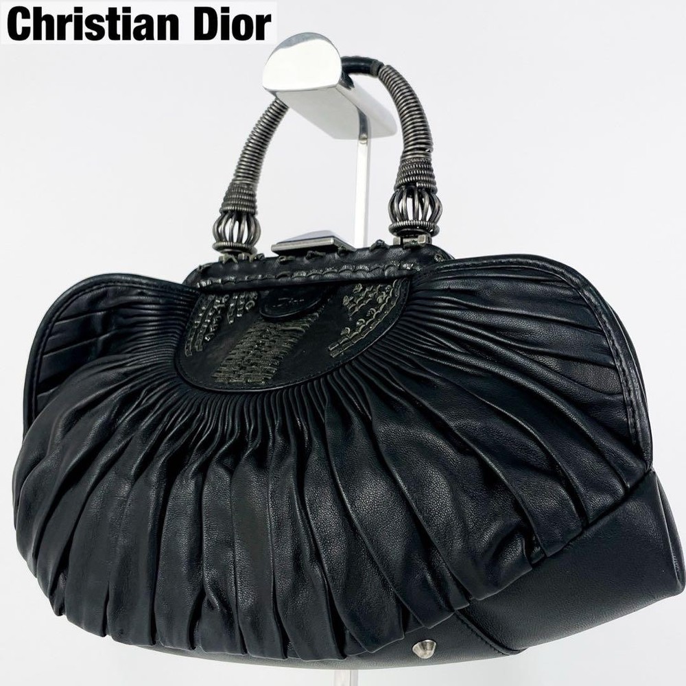 Dior Plysse Basket Tote Leather Bag Galliano Era Used