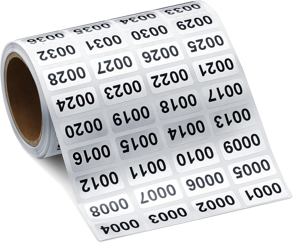 2000pcs Waterproof Self-Adhesive Inventory Number Stickers