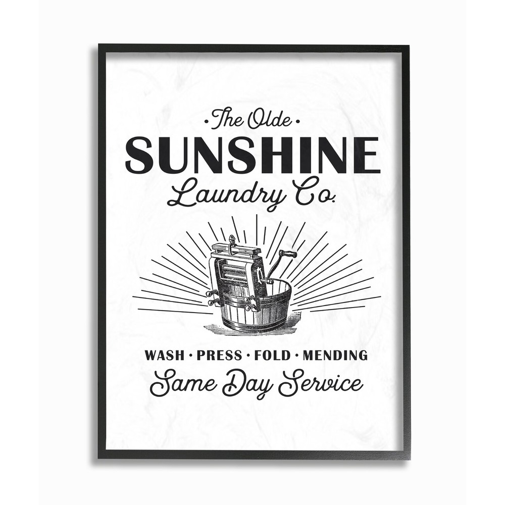 Stupell Olde Sunshine Laundry Vintage Sign Framed Giclee  Oversized