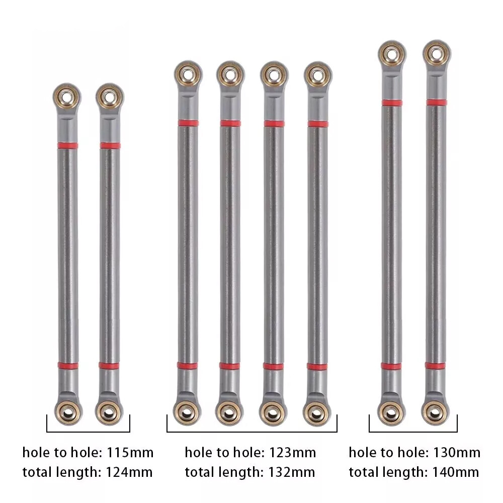 8Pcs Aluminum Link M3 Rod 313mm Wheelbase For 1/10 RC Crawler Car Axial SCX10 mq