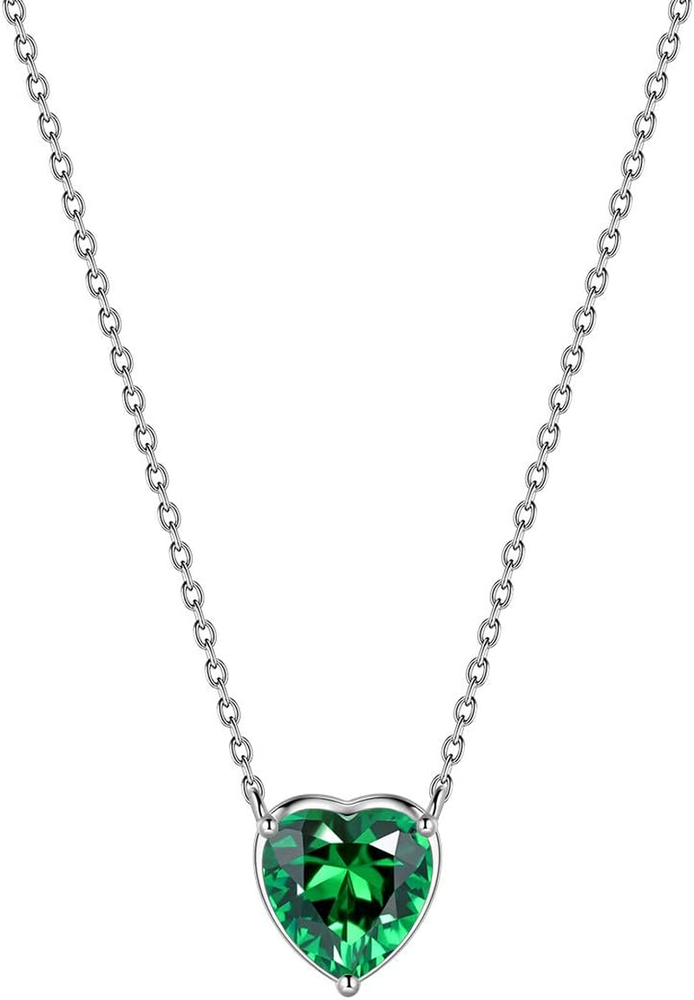 925 Sterling Silver 12 Birthstone Hearts Jewelry Women Crystal Wedding/Engagemen