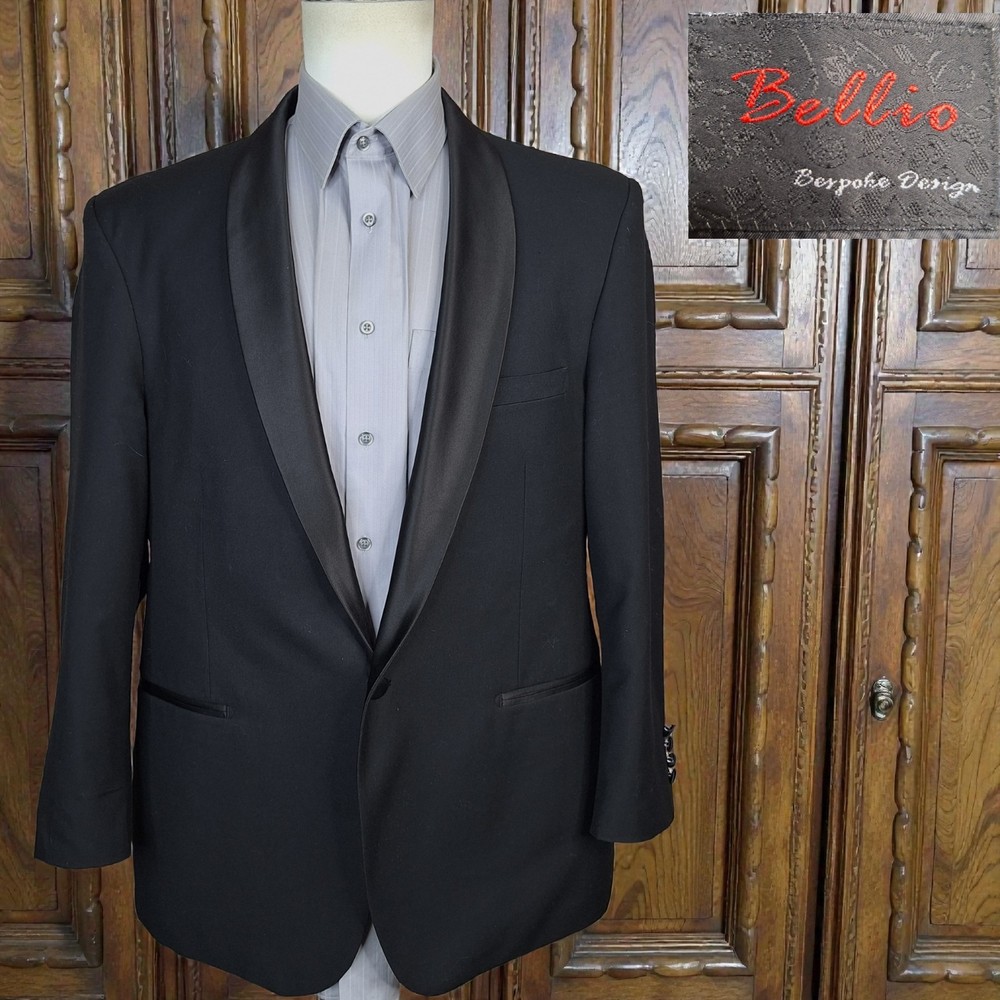 Bellio Tuxedo Jacket Mens 42R Black Shawl One Button