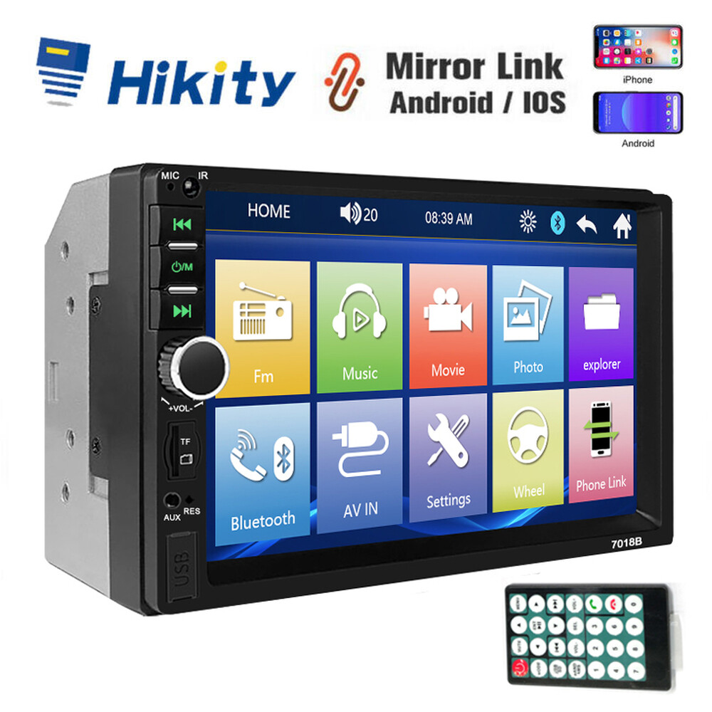 7-inch Double DIN Car Stereo with Touchscreen Bluetooth FM USB AUX MP5