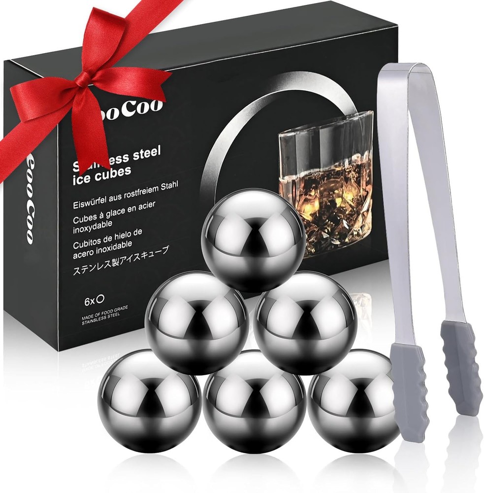 Fathers Day Gifts for Dad Husband Whiskey Stones Set 6 Pack Reusable Cooler-image