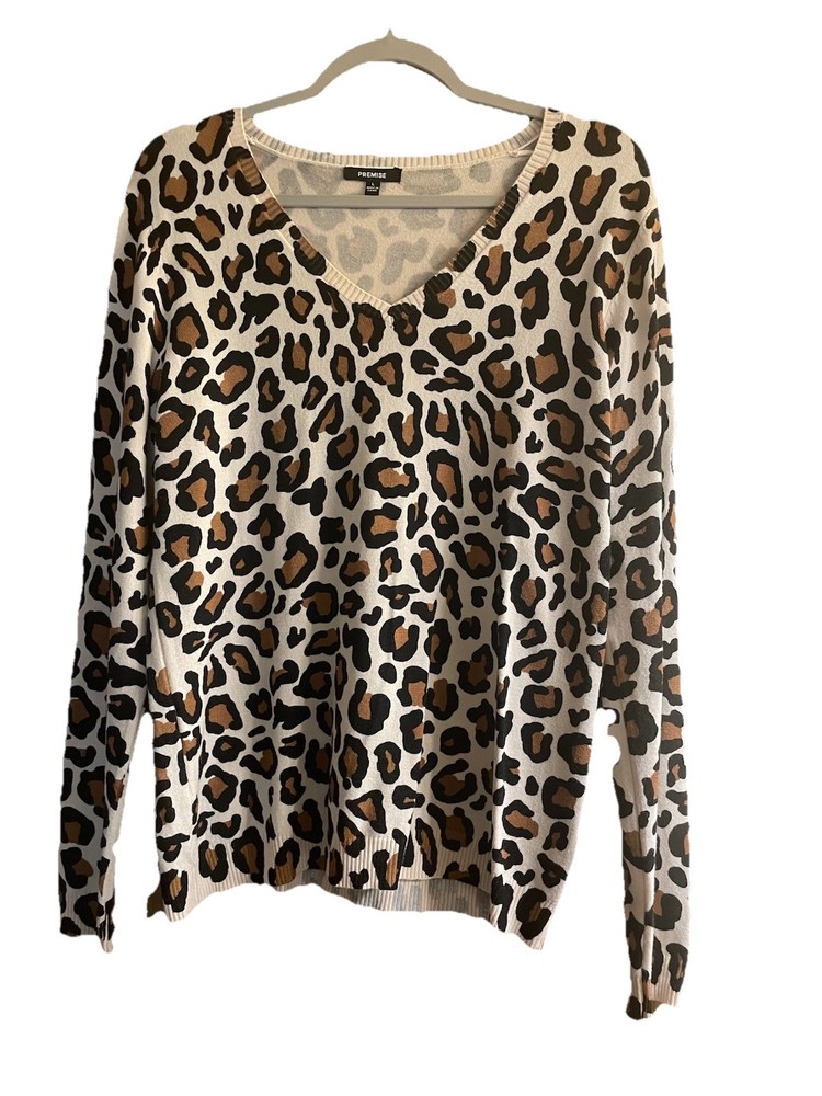 Premise Leopard Print Sweater SZ L
