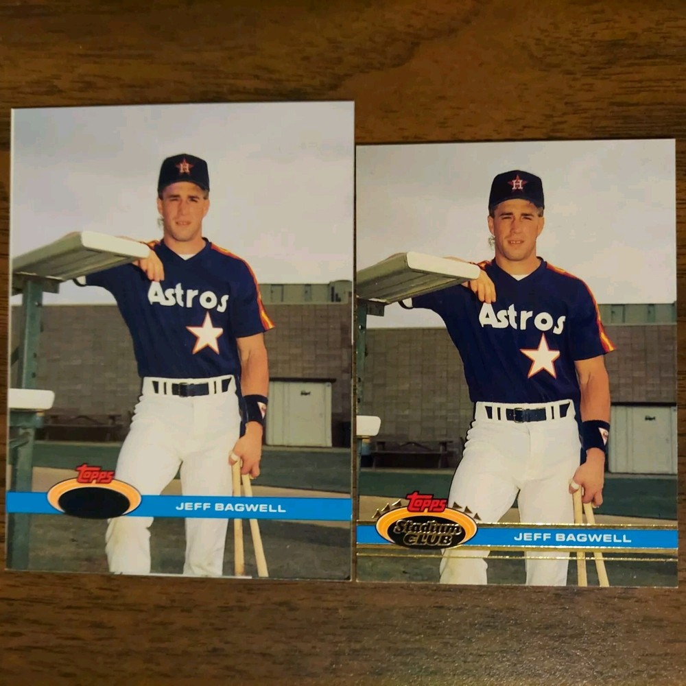 Jeff Bagwell ASTRS 1990-1991 Topps Stadium Club & RARE Test Proof Rookie RC Card
