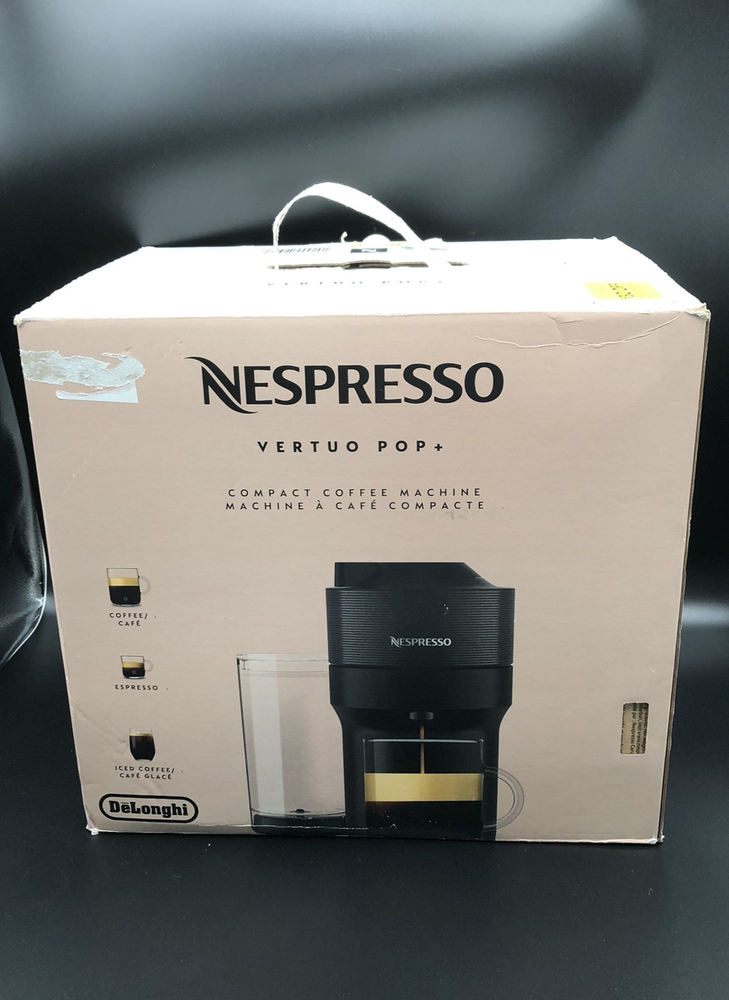 New Nespresso Vertuo POP+ Plus Coffee Espresso Machine De'Longhi Liquorice Black