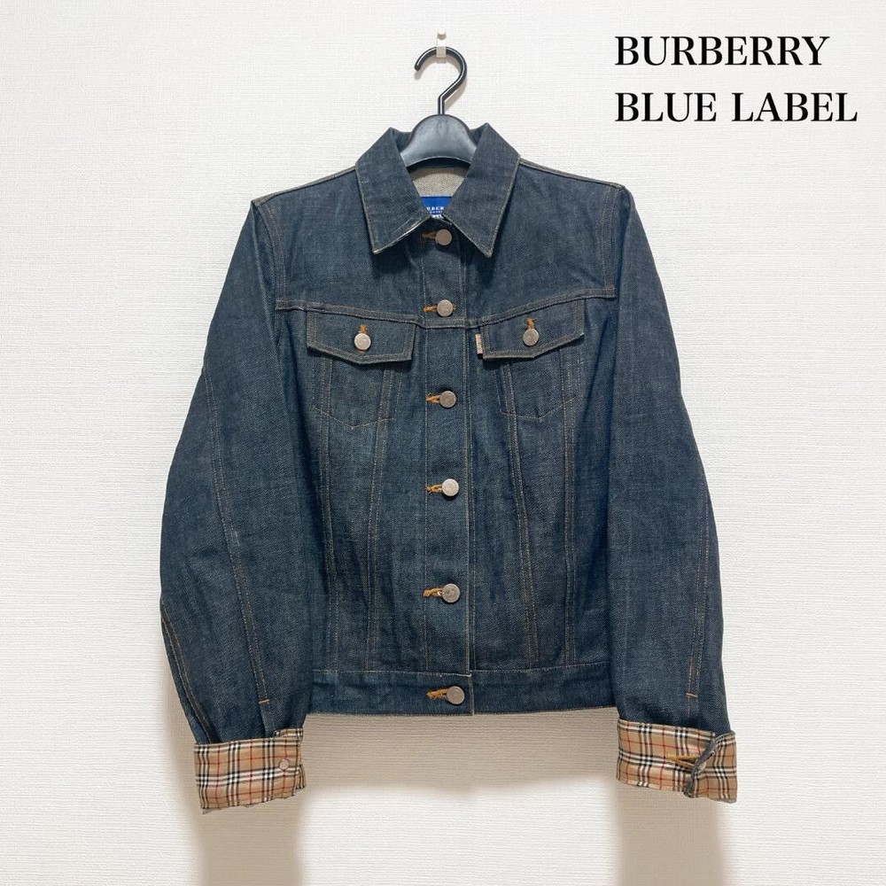 BURBERRY BLUE LABEL Nova Check Denim Jacket Size 38 USA XS/S Authentic Pre-Owned