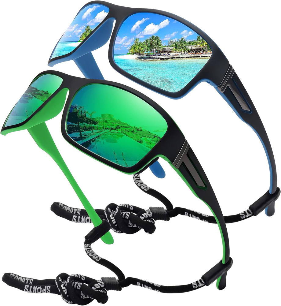 Polarized Sports Sunglasses for Men Women Unbreakable Frame Cycling Fishing Driv