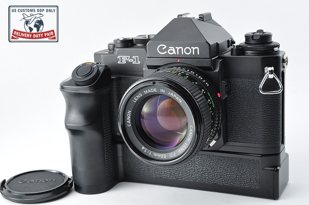 [ N MINT w/ Winder ] Canon NEW F-1 Eye Level + New FD 50mm f1.4 Lens JAPAN #1096