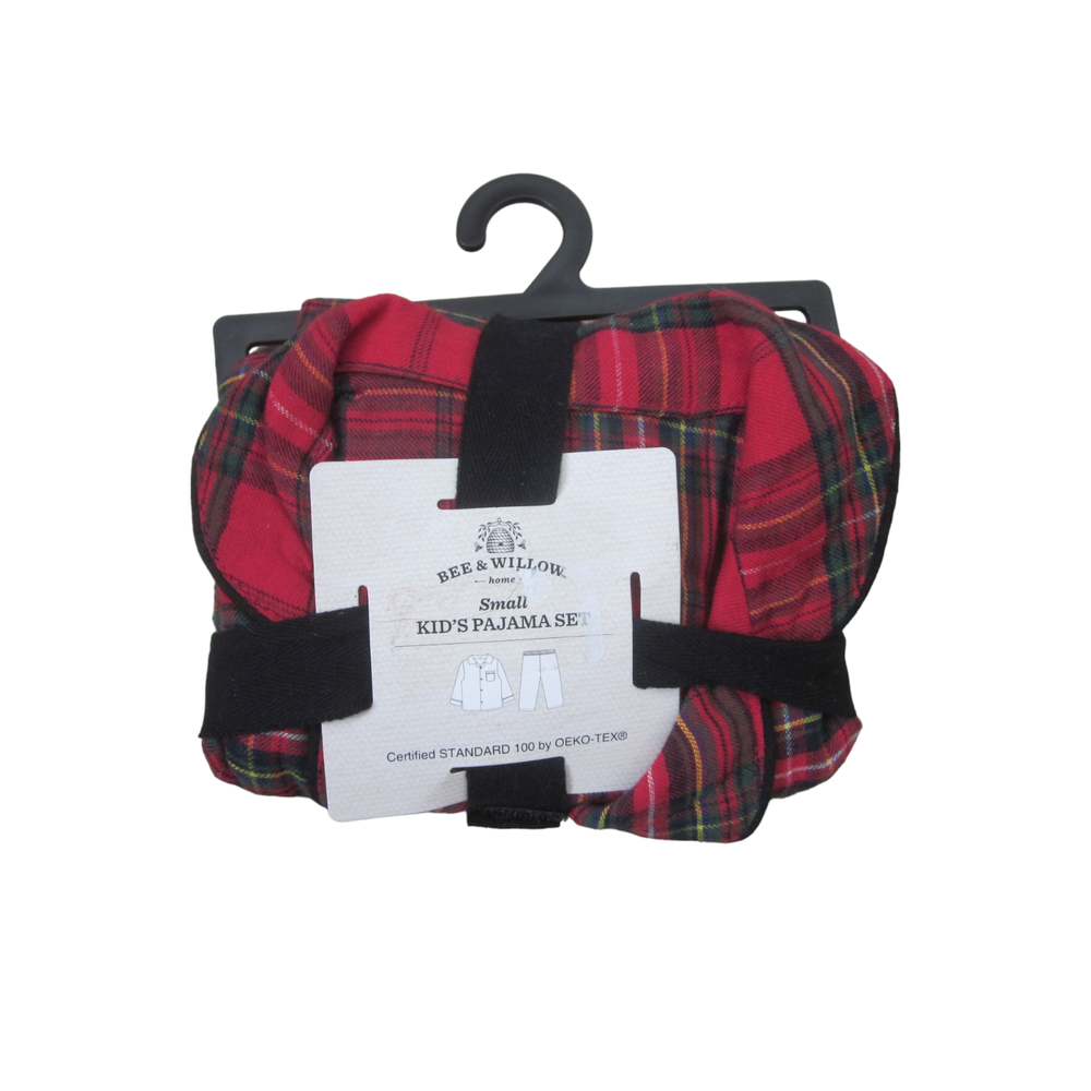 NWT BEE AND WILLOW Kids Red Plaid Shirt & Pants CHRISTMAS Pajama Set Sz S 6/7