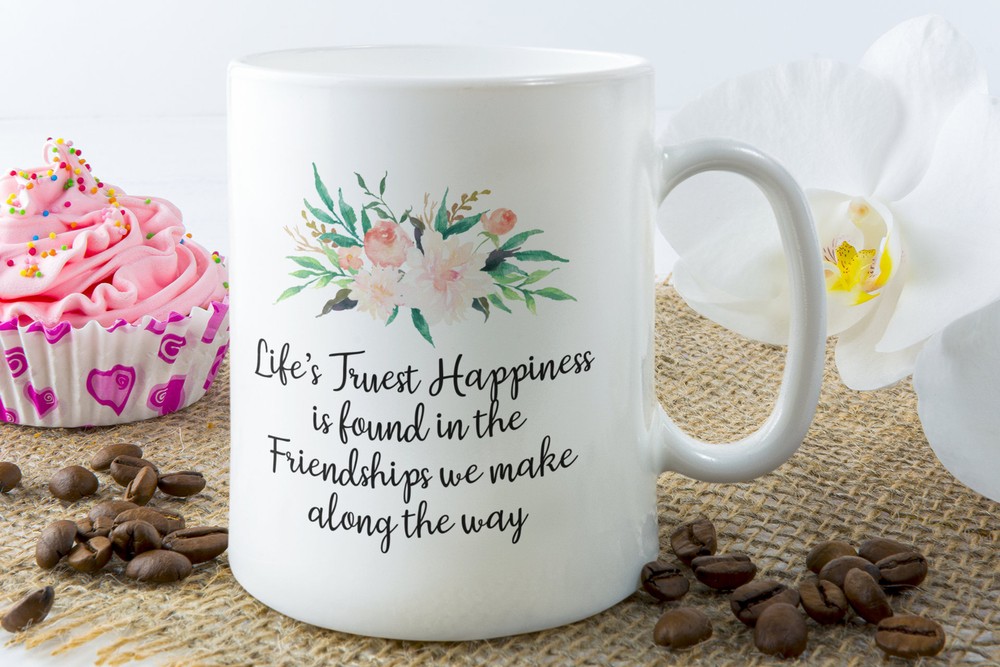 Life Quote Happiness Coffee Mug Life's Truest Happiness Is Found In The Coffee