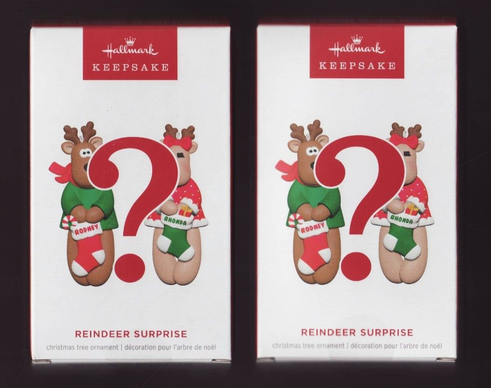 2024 REINDEER SURPRISE Hallmark RODNEY & RHONDA Ornament SET  