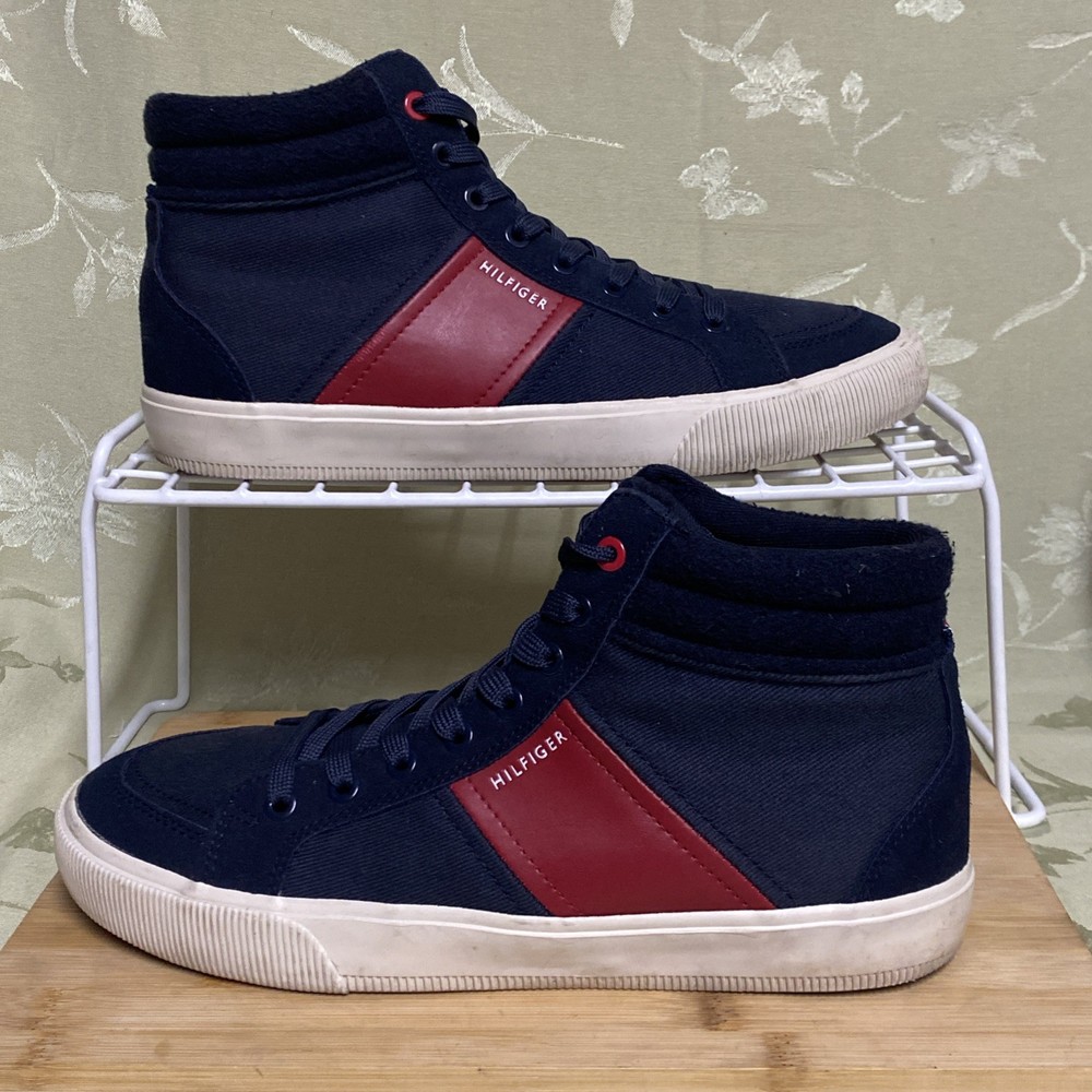 Tommy Hilfiger TMPEARSON High-Top Sneakers Men’s Size 8.5 Navy Blue Red White