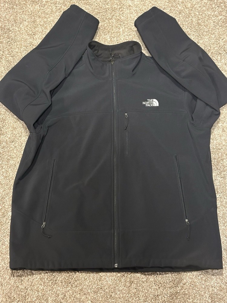 The North Face Apex Stretch Soft Shell Jacket for Men 2XL Black Full Zip  
