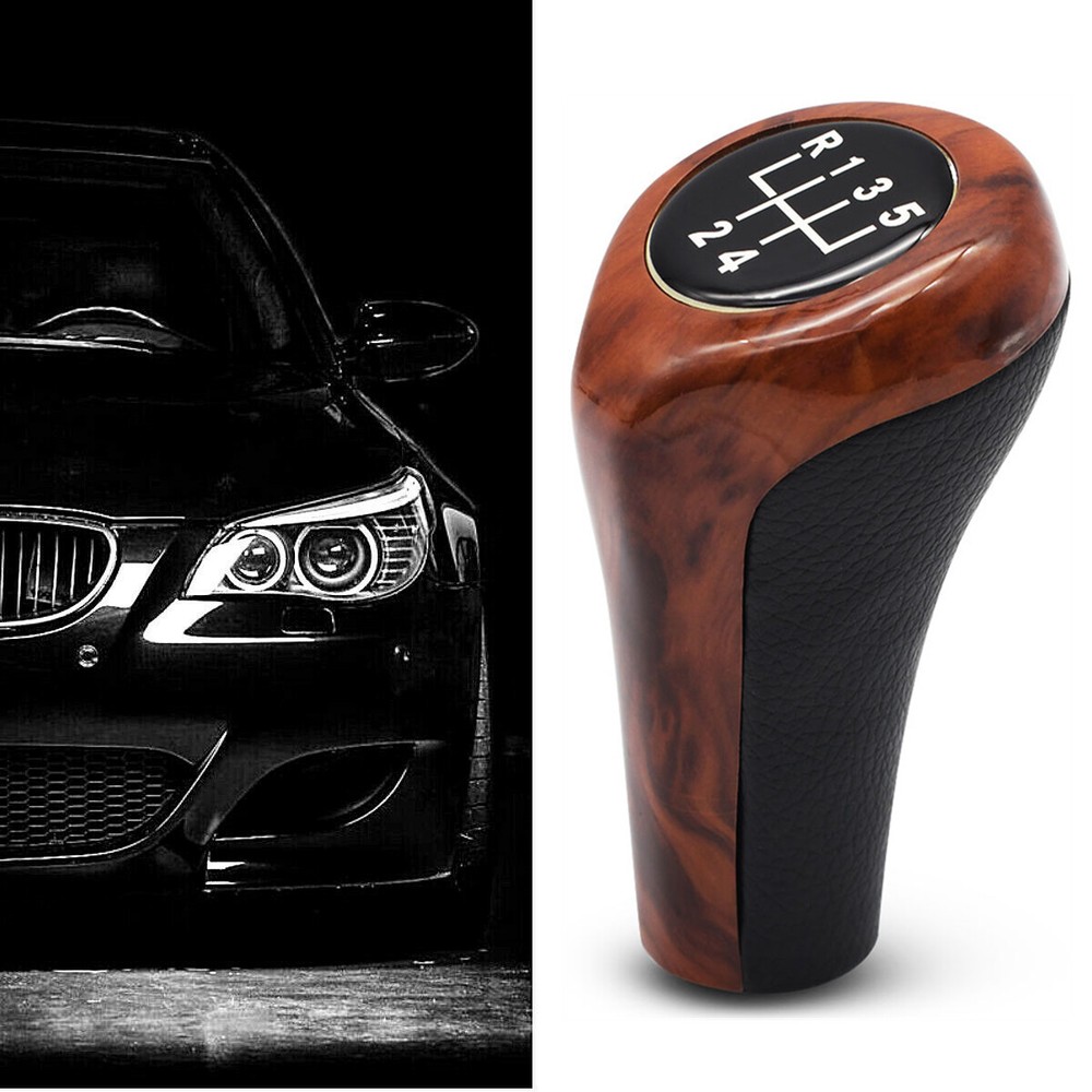 5 Speed Burl Wood Grain Manual Gear Shift Knob Shifter For BMW X1 X3 X4 X5 X6 US