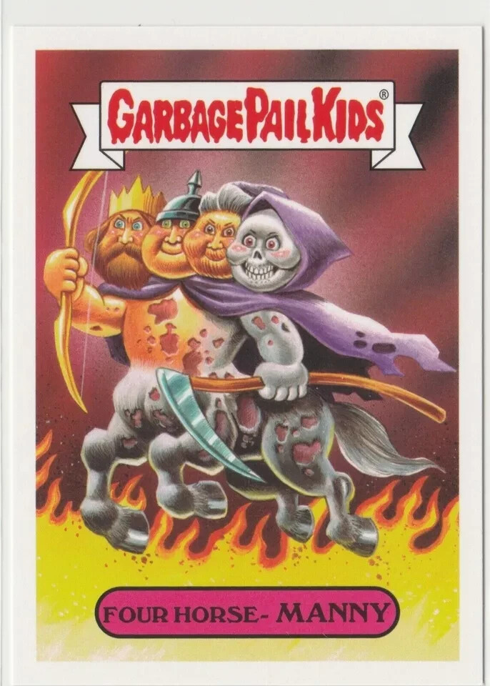 Vintage Garbage Pail Kids GPK Four Horse-Manny #7a Adam-geddon 2017