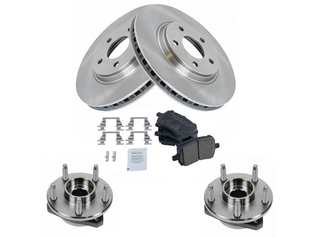 TRQ Front Brake Pad Rotor & Wheel Hub Kit for 2007 Chevy Malibu 47BNMQ