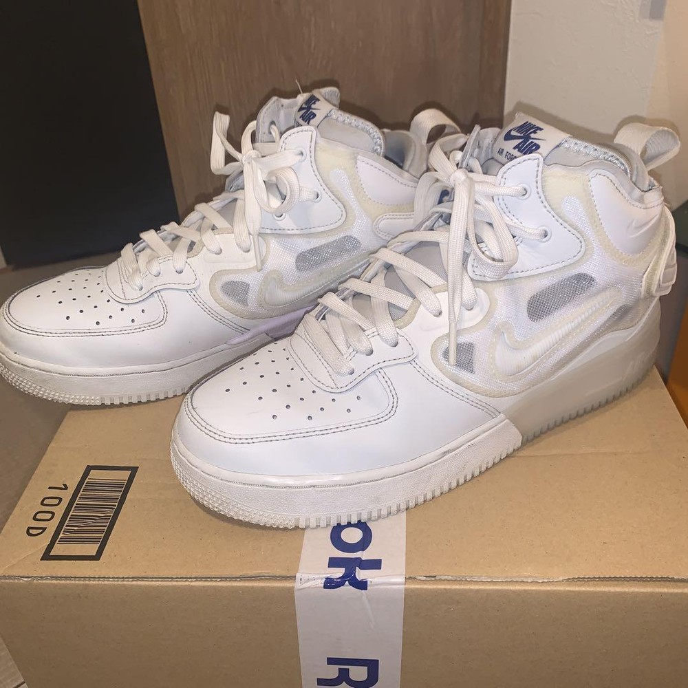 Nike Air Force 1 Mid React Men’s Shoes 9.0 US Summit White Mesh Leather