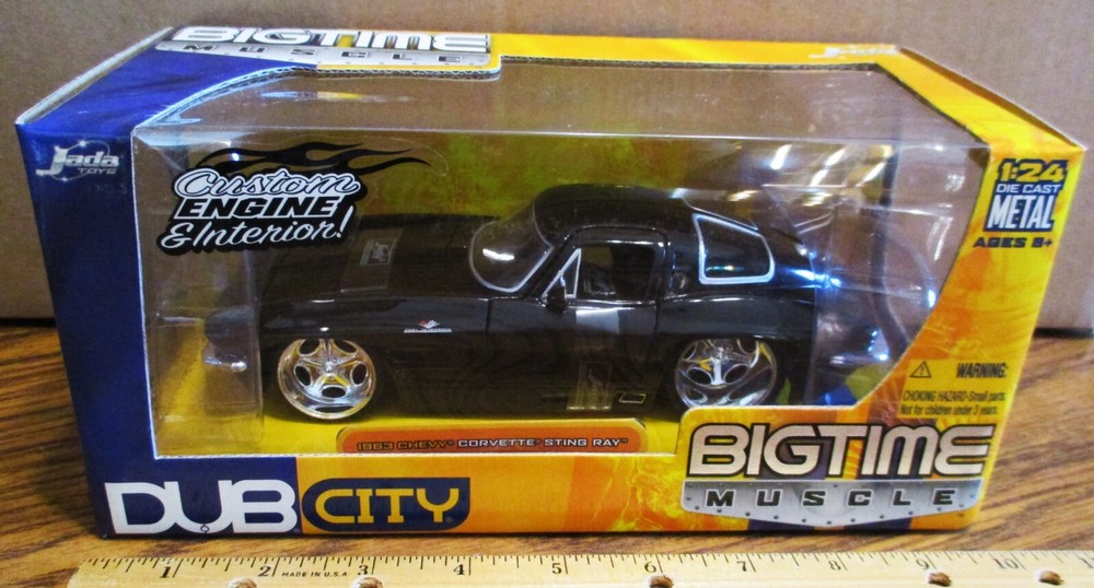 Jada Toys BTM 1963 Chevy Corvette Sting Ray Car Black  90345 Custom 1:24 Toy